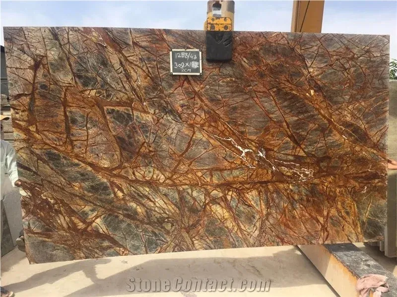 Rainforest brown marble slabs p736337 1b
